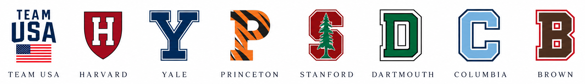 Team USA, Harvard, Yale, Princeton, Stanford, Dartmouth, Columbia and Brown