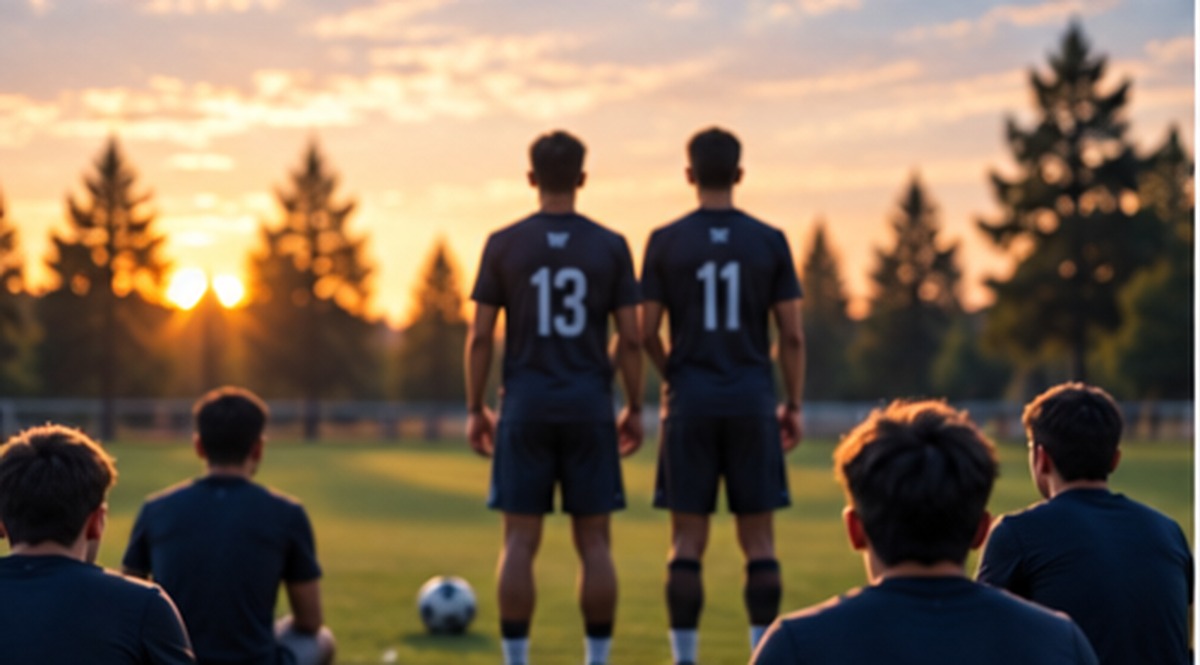 Athletes at sunset